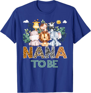 Soon To Be Nana Jungle Animal Safari Gender Reveal T-Shirt - T-Shirt | Royal
