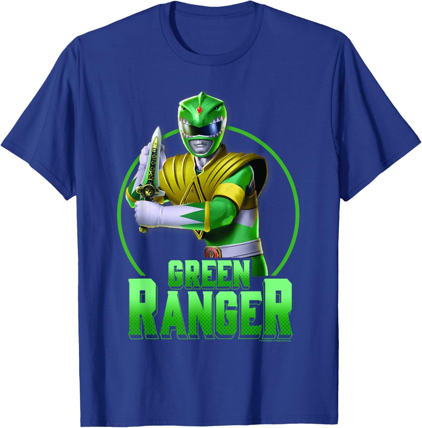 Power Rangers Green Ranger Karate Action Circle Portrait T-Shirt - T-Shirt | Royal