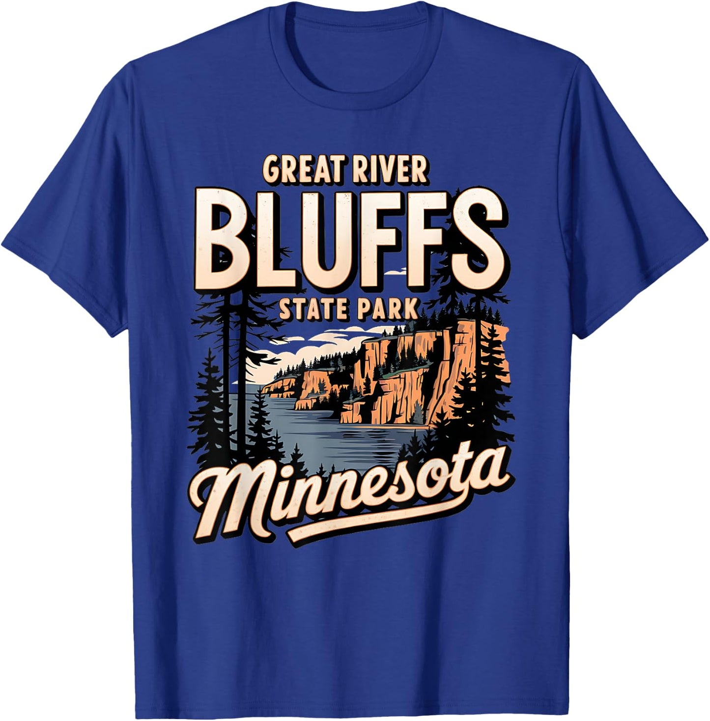 Scenic Minnesota Great River Bluff State Park T-Shirt - T-Shirt | Royal