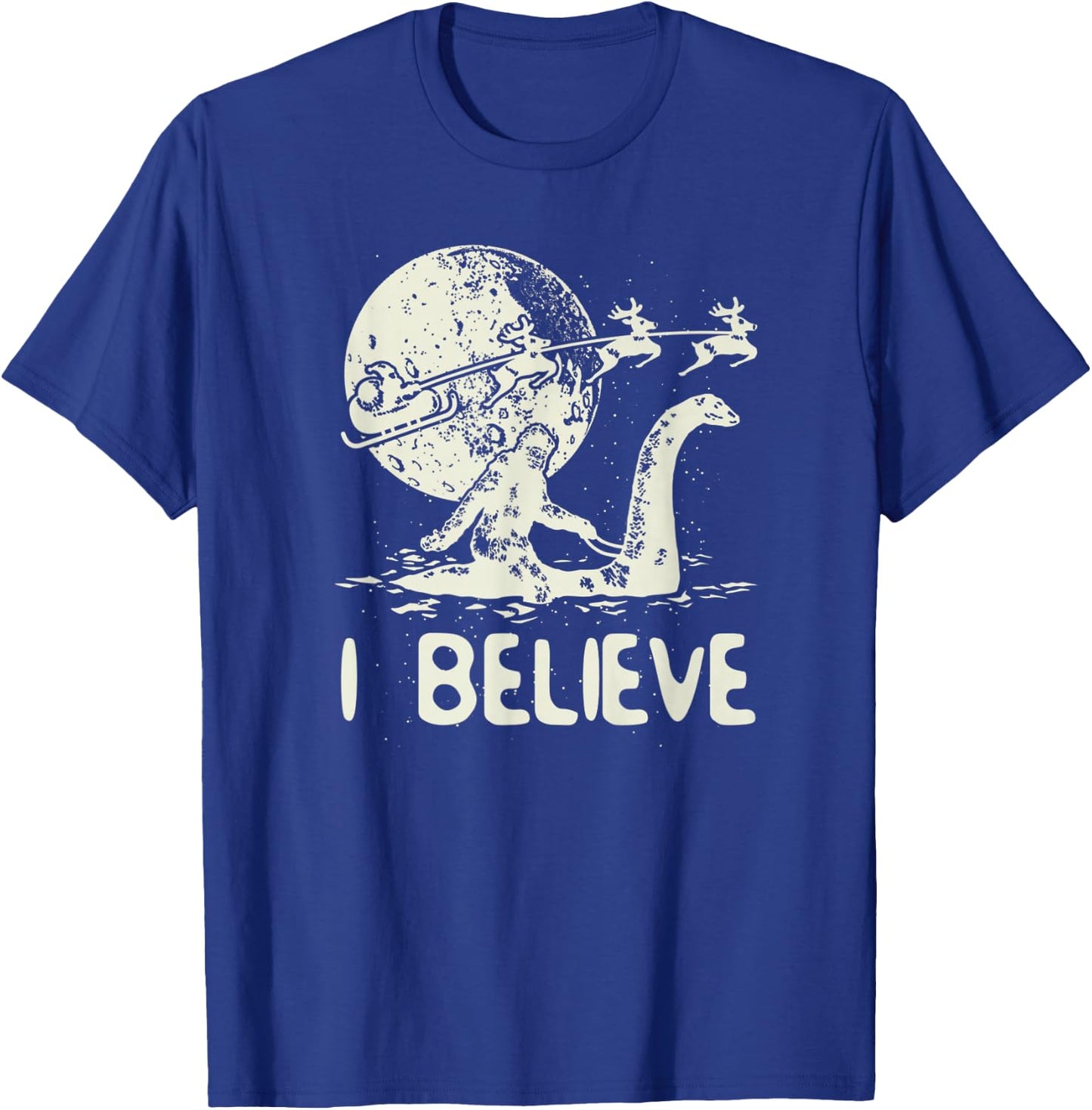 I Believe in Bigfoot Sasquatch Yeti and Santa Claus T-Shirt - T-Shirt | Royal