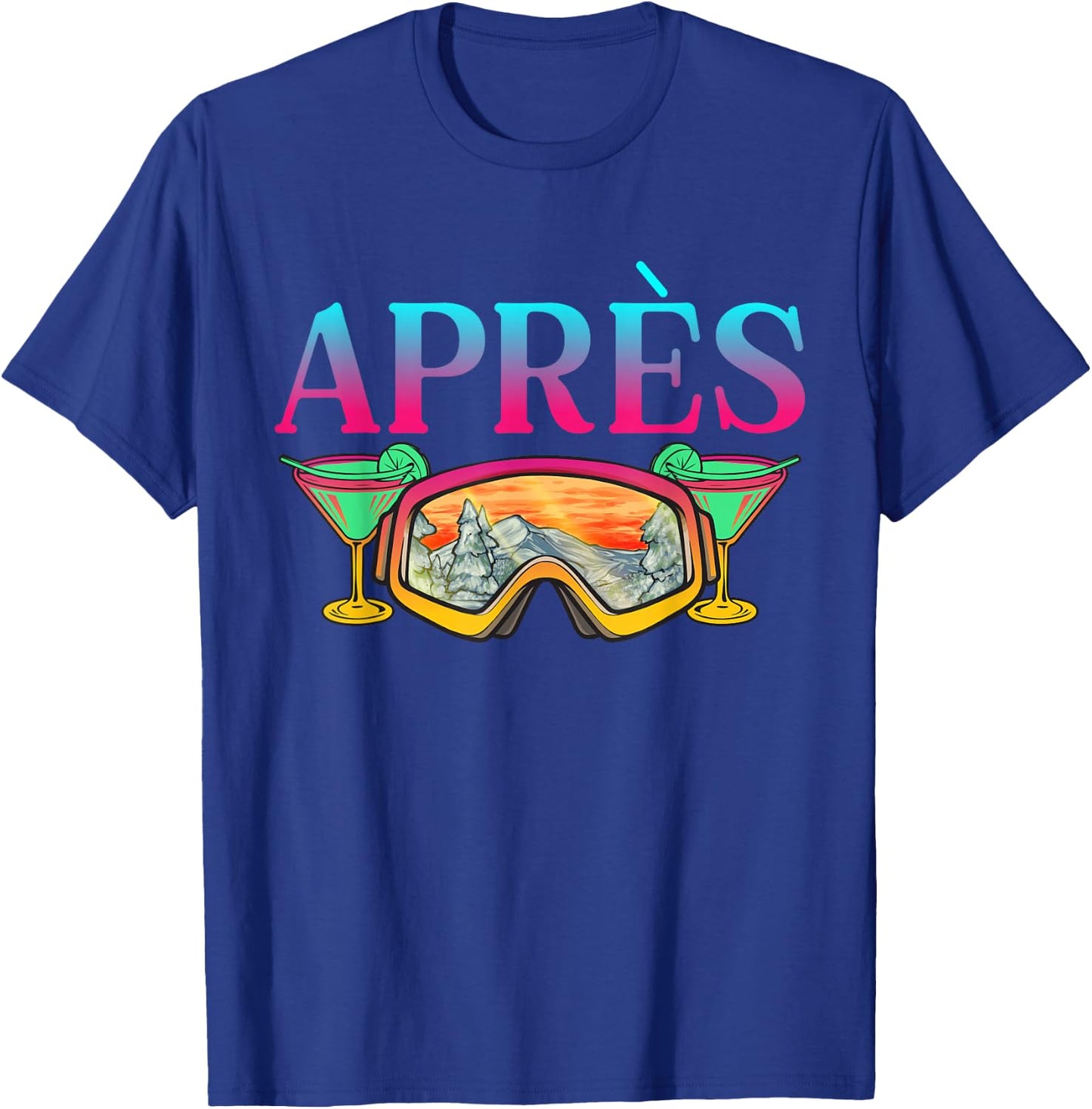 Ski 90s 80s Skiing Outfit Après Retro Skiing T-Shirt - T-Shirt | Royal