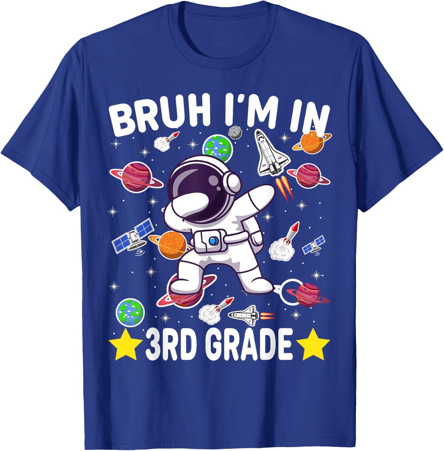 Third Grade Dabbing Boy Astronaut Bruh i'm in 3rd Grade T-Shirt - T-Shirt | Royal