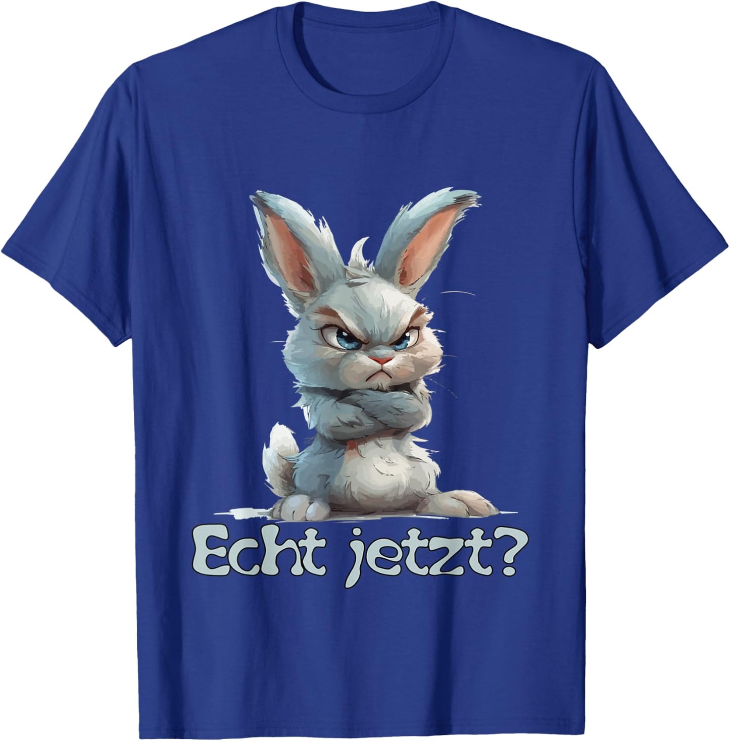 Funny Statement Rabbit I No Hare Real Now? , black T-Shirt - T-Shirt | Royal