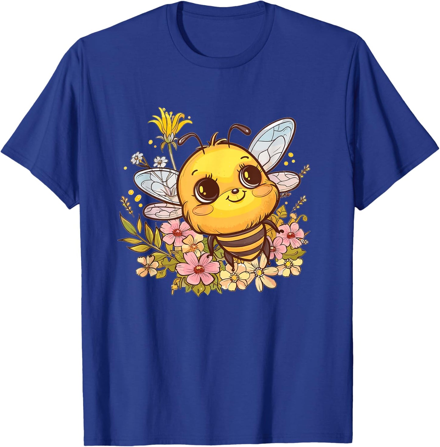 Cute Bee with Flowers I Kids Bee T-Shirt - T-Shirt | Royal