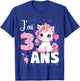 3 Year Old Unicorn Girl Birthday 3 Years I Ai 3 Years , Black, 2 T-Shirt - T-Shirt | Royal