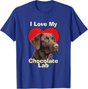 I Love My Chocolate Lab Chocolate Labrador Puppy Dog T-Shirt - T-Shirt | Royal
