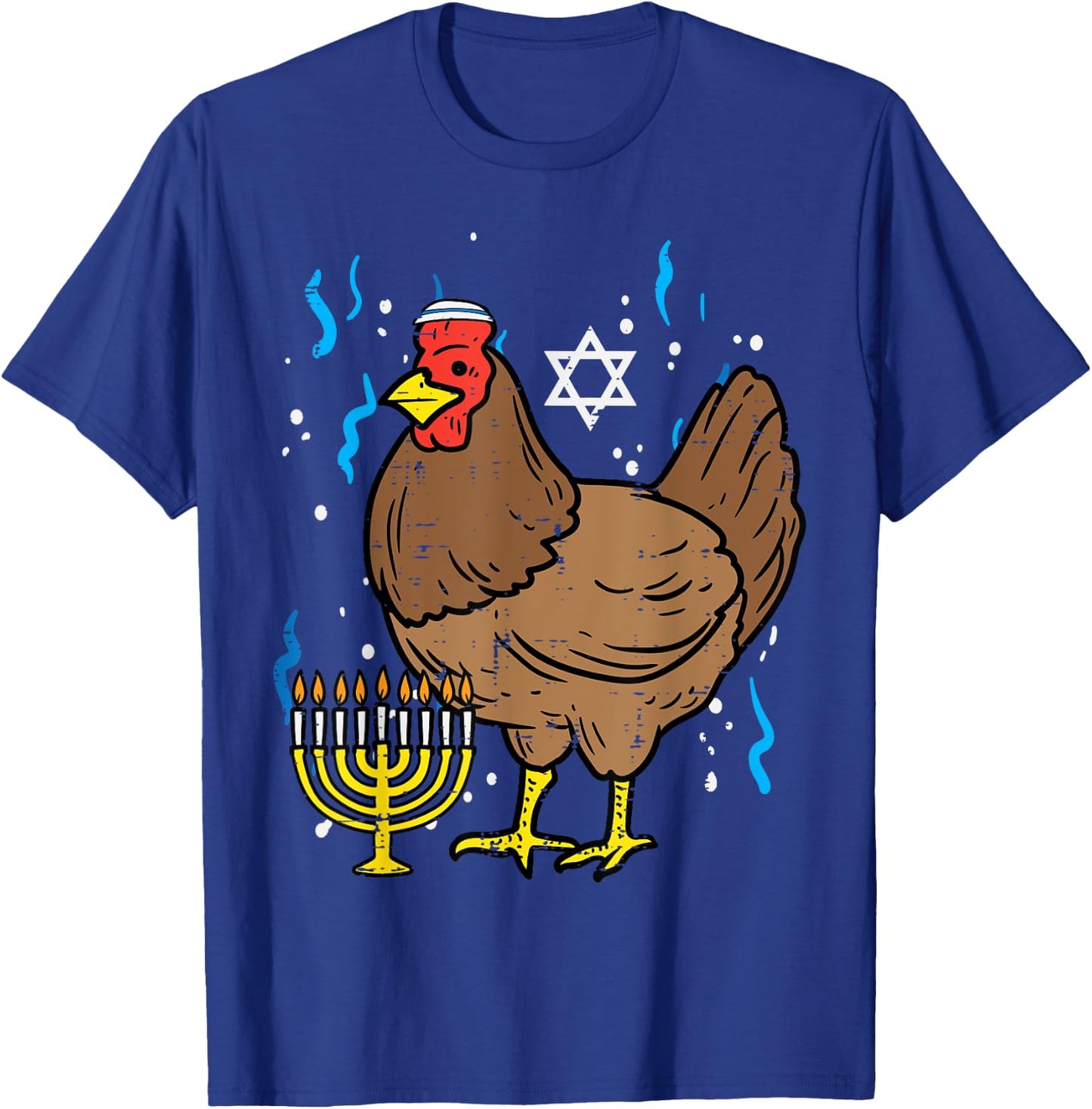 Hanukkah Chicken Chanukah Jewish Farm Farmer Men Women Kids T-Shirt - T-Shirt | Royal