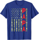 Proud Papa US American Flag Camo Funny Father's Day Dad 2026 T-Shirt - T-Shirt | Royal