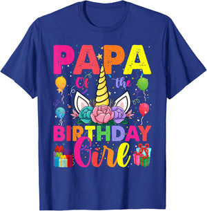 Papa Of The Birthday Girl Unicorn Girls Family Matching T-Shirt - T-Shirt | Royal
