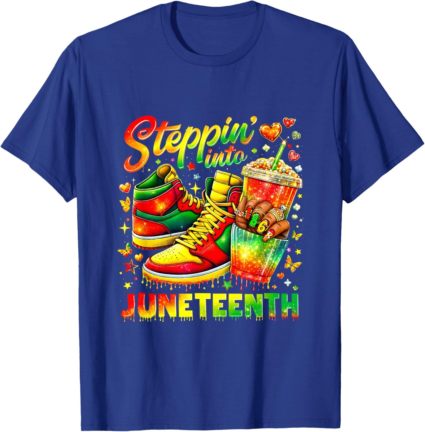 Juneteenth Steppin Into Freedom T-Shirt - T-Shirt | Royal