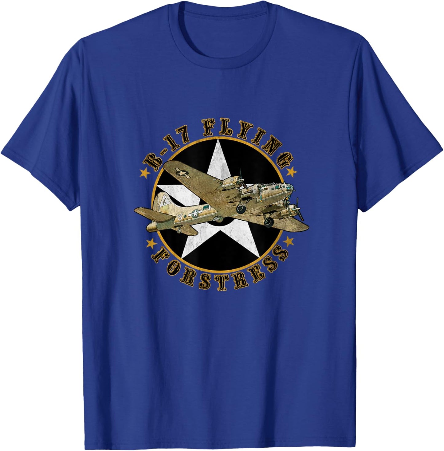 B-17 Flying Fortress WW2 B 17 Vintage Military Aircraft Papa T-Shirt - T-Shirt | Royal