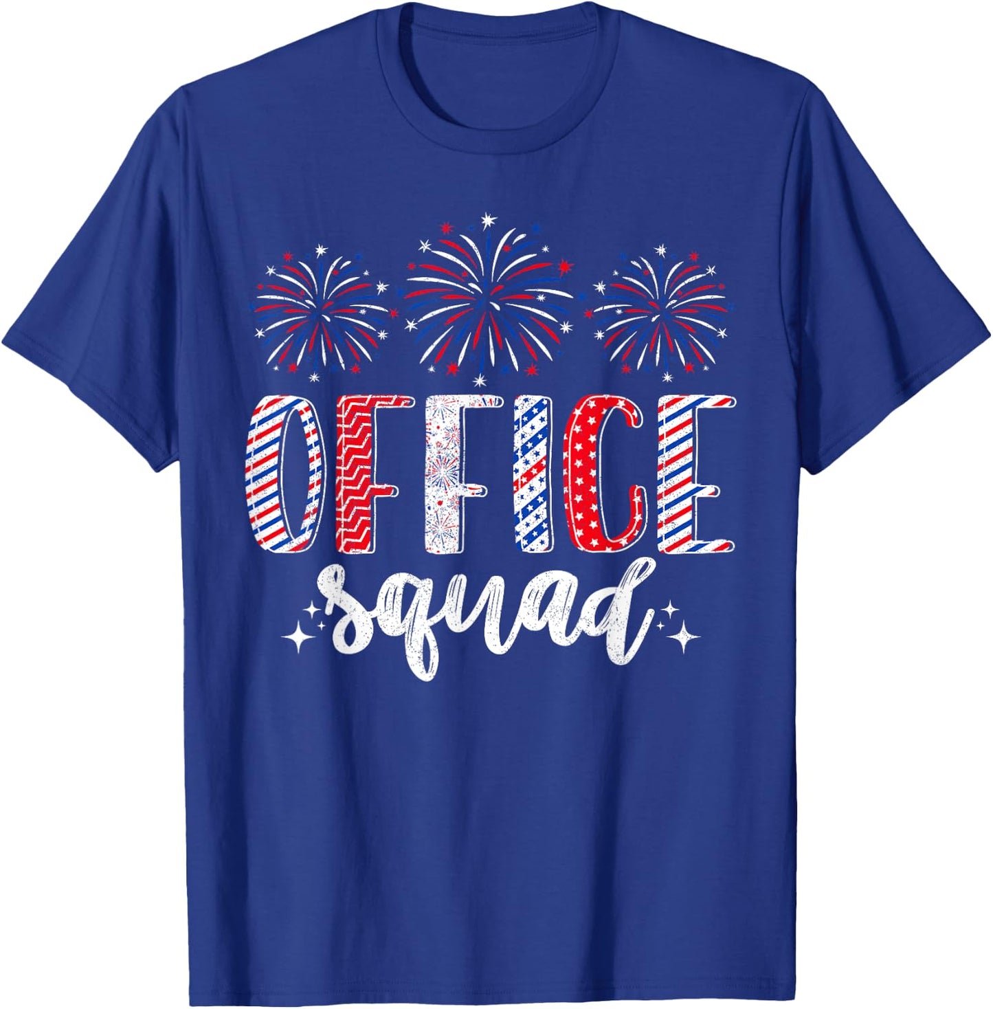 4th of July Patriotic Office Squad Men Women Matching T-Shirt - T-Shirt | Royal