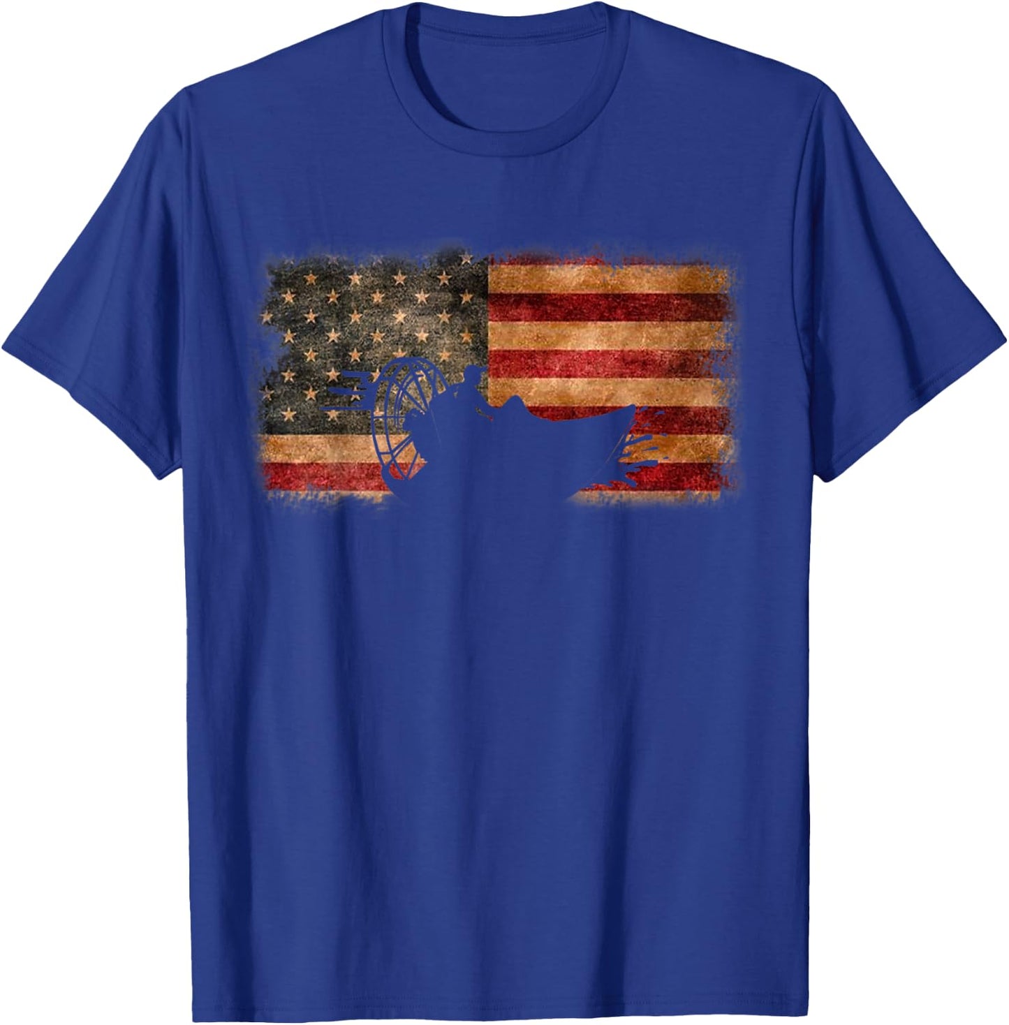 American Flag Airboat Racing America Gift T-Shirt - T-Shirt | Royal