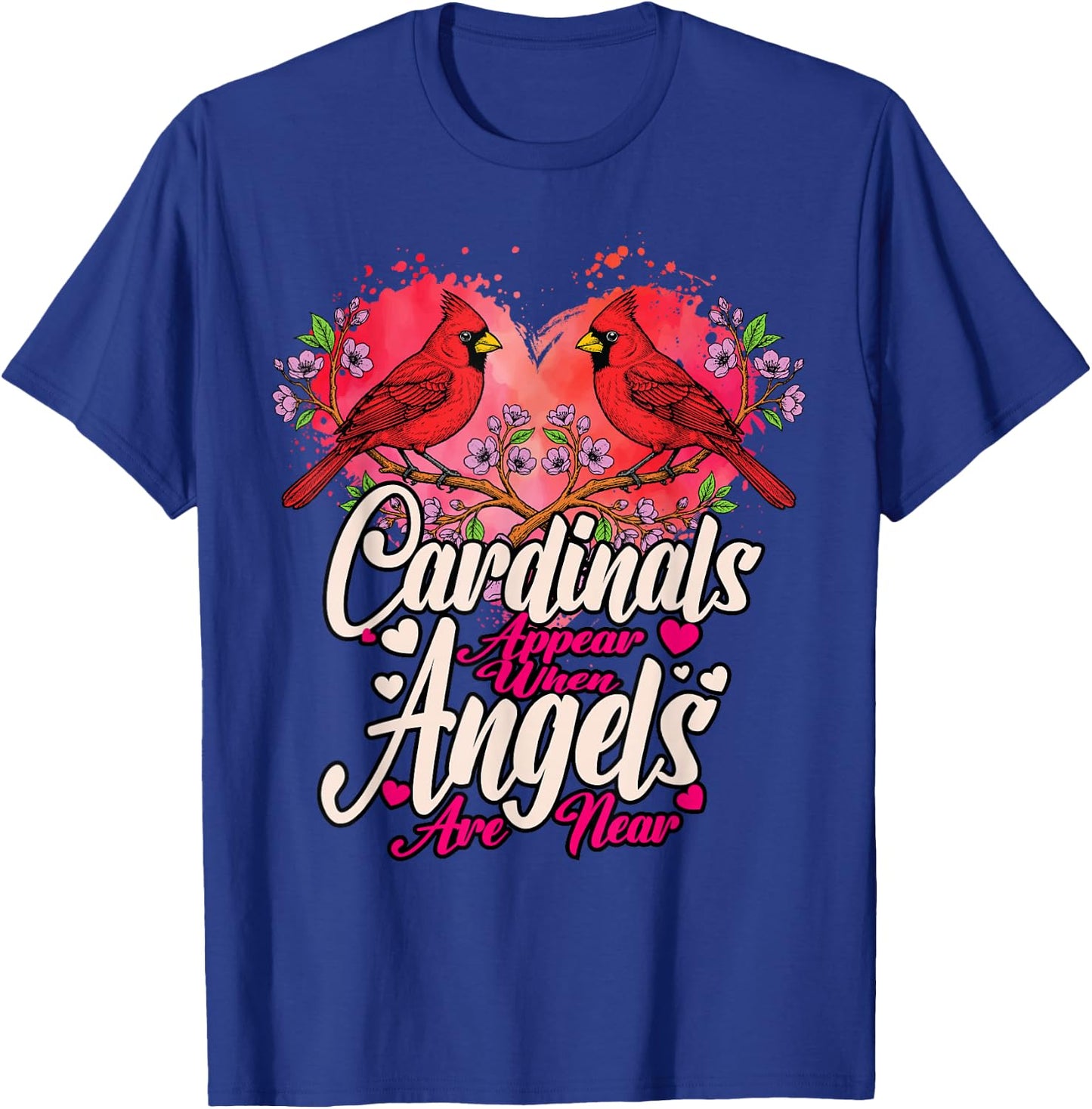 Memorial Heart Red Cardinal Bird Appear Angels are Near T-Shirt - T-Shirt | Royal