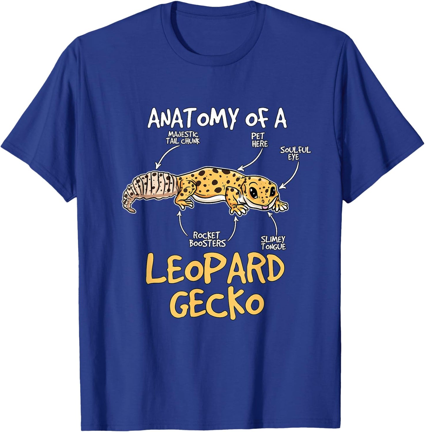 Kids Leopard Gecko Gift Anatomy of A Leopard Gecko T-Shirt - T-Shirt | Royal