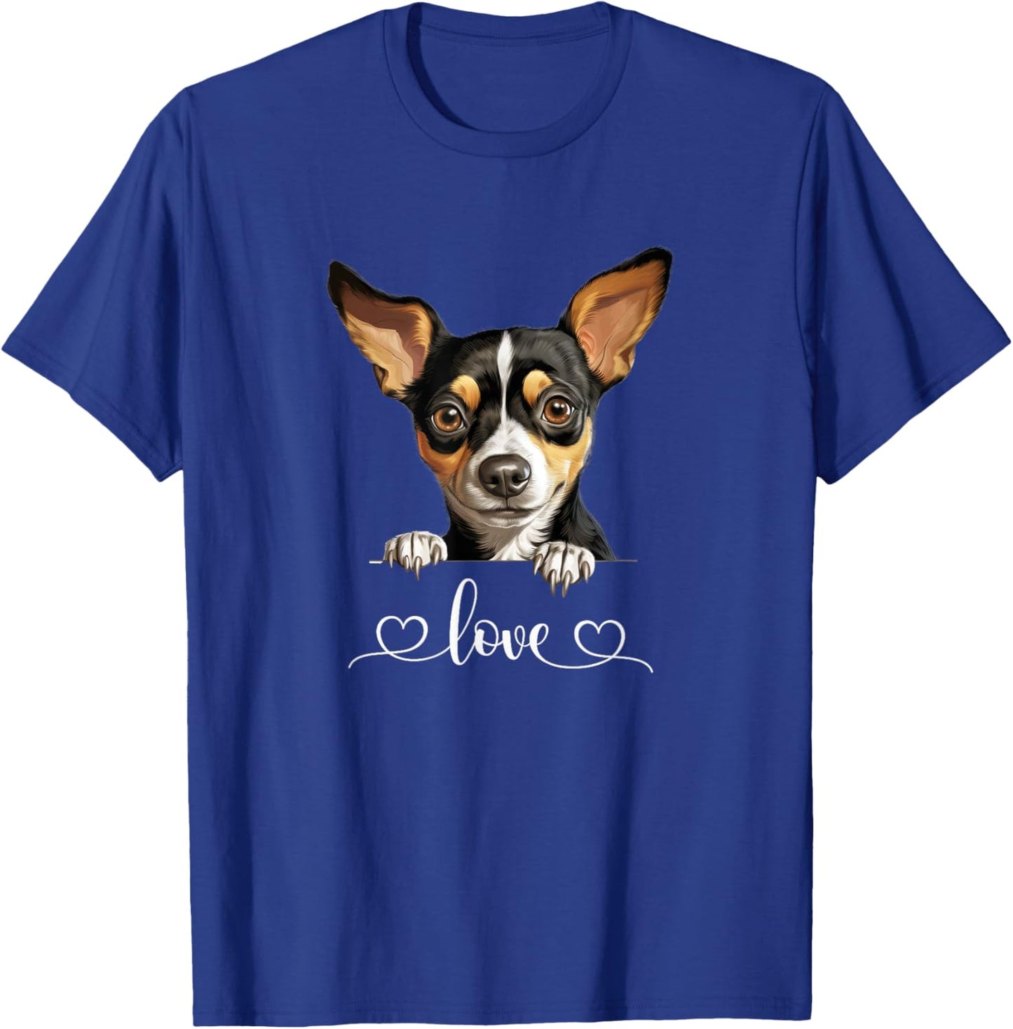 Cute Dog Graphic Love Puppy Rat Terrier Dog T-Shirt - T-Shirt | Royal
