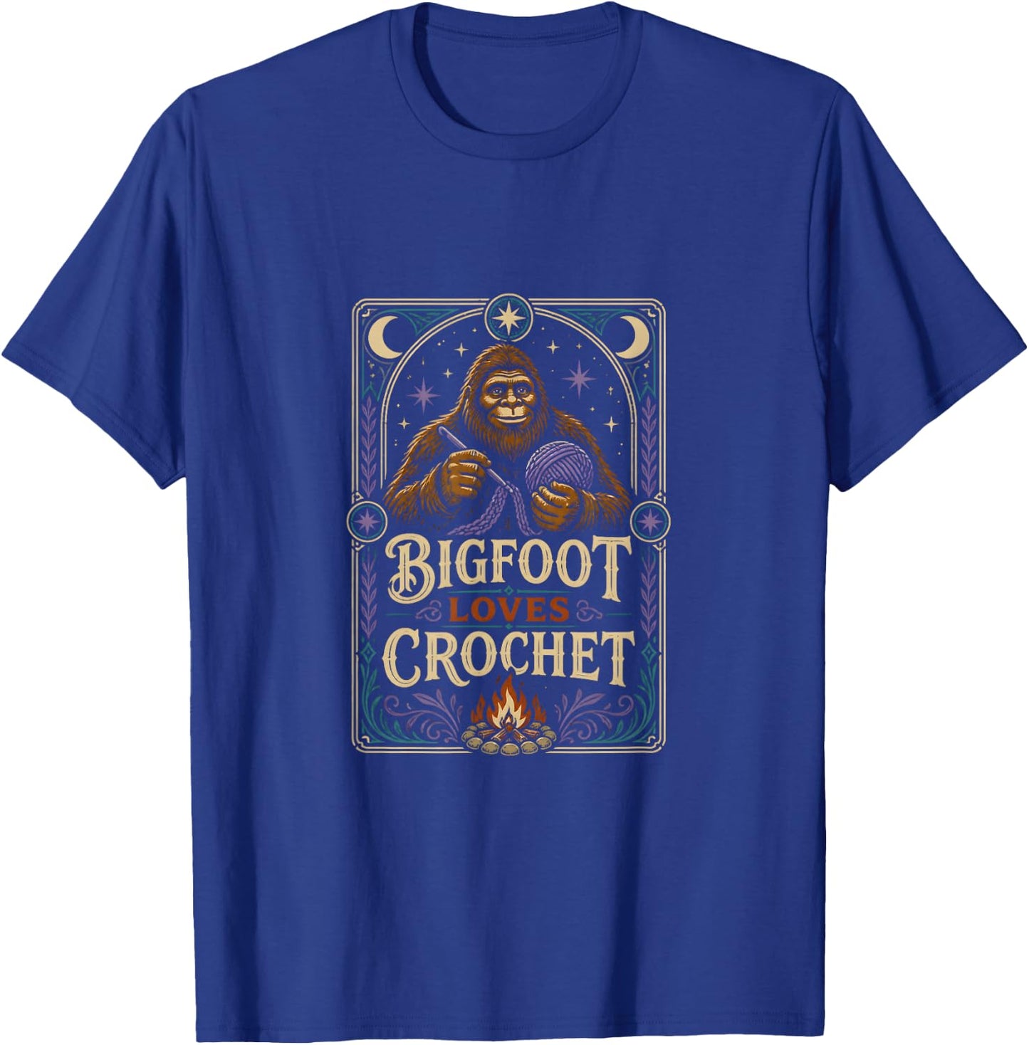 Bigfoot Loves Crochet Crochet Lover T-Shirt - T-Shirt | Royal