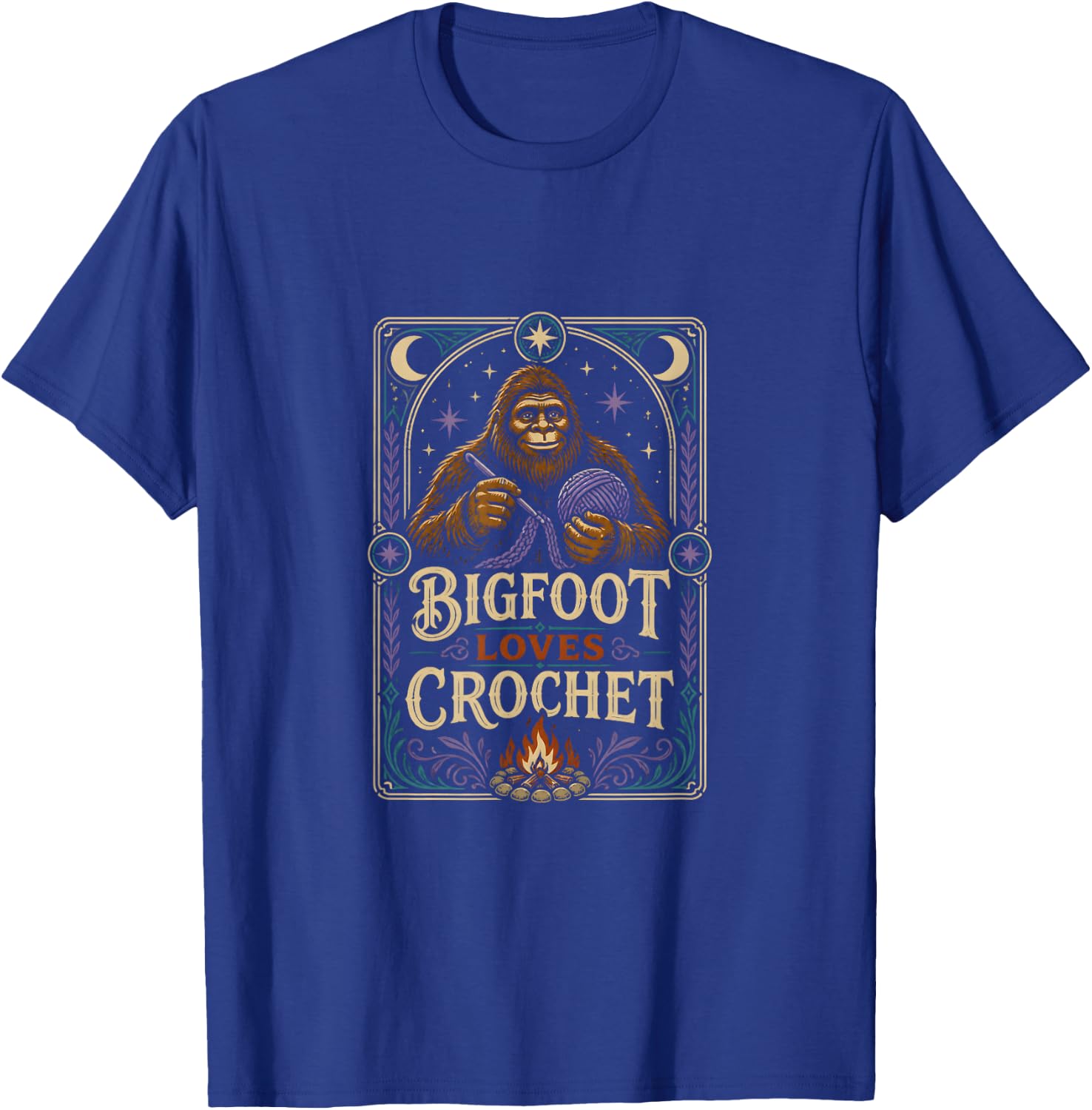 Bigfoot Loves Crochet Crochet Lover T-Shirt - T-Shirt | Royal