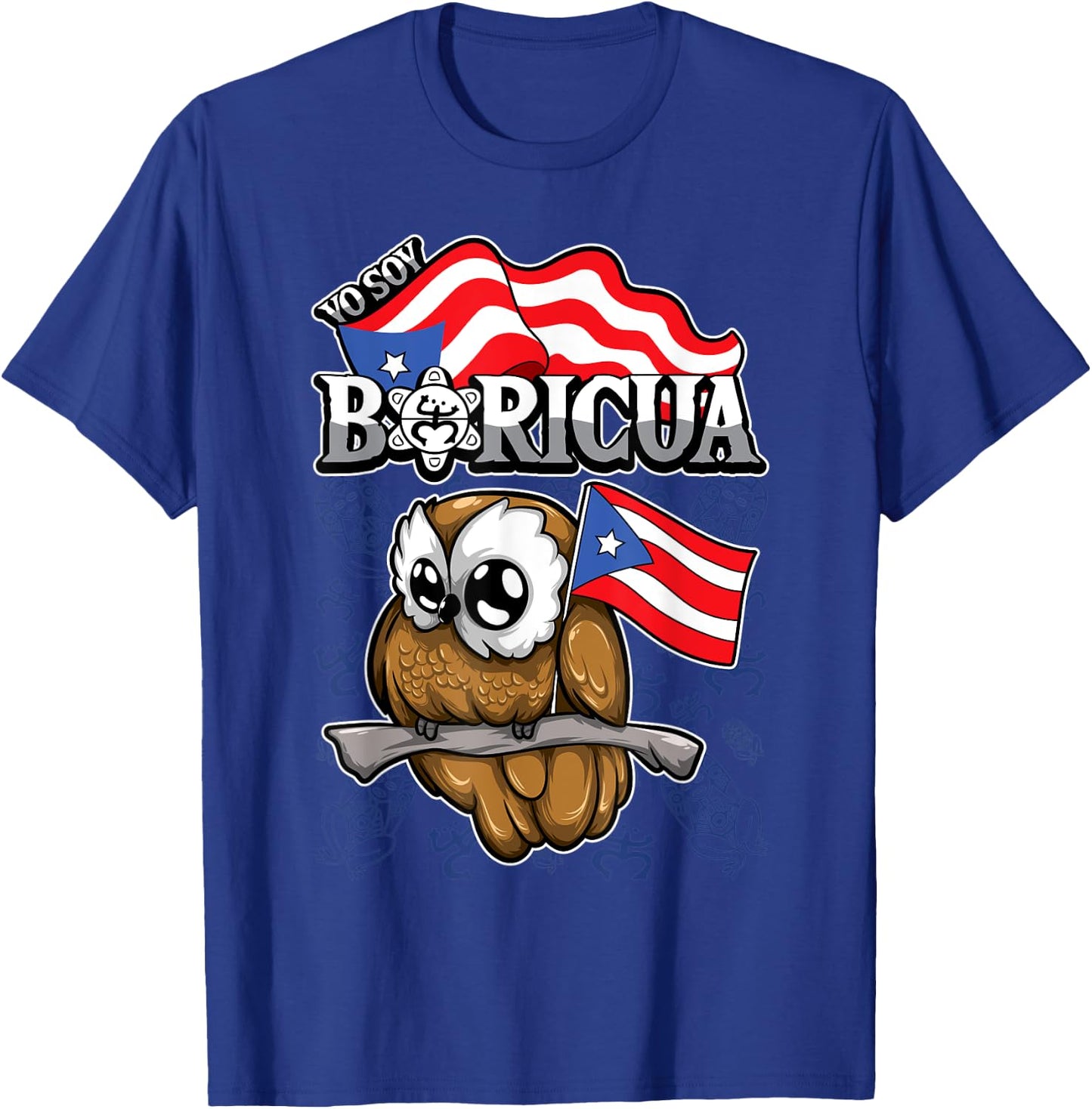 Yo Soy Boricua - Puerto Rico Animals - Owl T-Shirt - T-Shirt | Royal