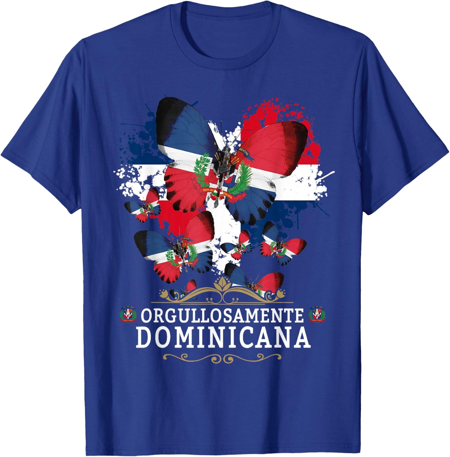 Republica Dominicana Butterfly & Dominican Flag T-Shirt - T-Shirt | Royal