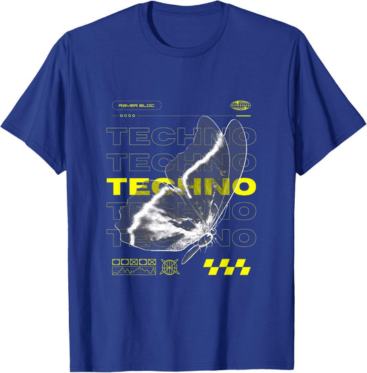 Techno Butterfly Rave , black T-Shirt - T-Shirt | Royal