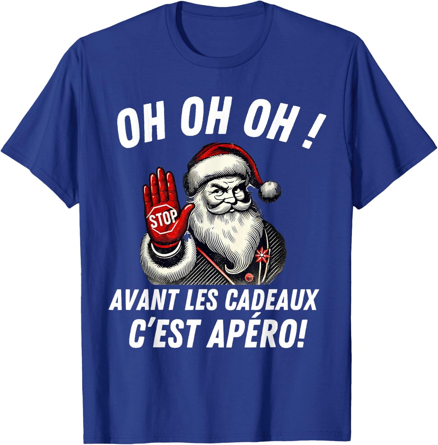 Merry Christmas 2024 Santa Claus Apero Gift Clothing Christmas Man , Black, S T-Shirt - T-Shirt | Royal