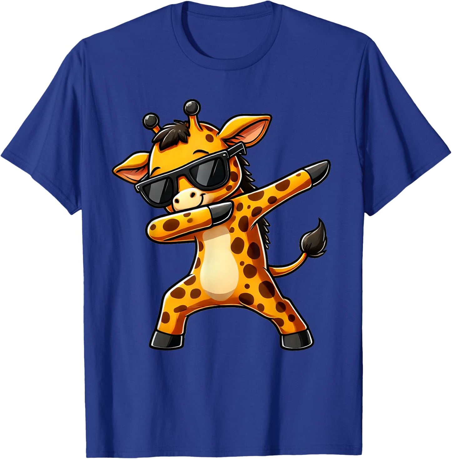 Dabbing Yellow Giraffe Funny Dabben Motif with Giraffe , black T-Shirt - T-Shirt | Royal
