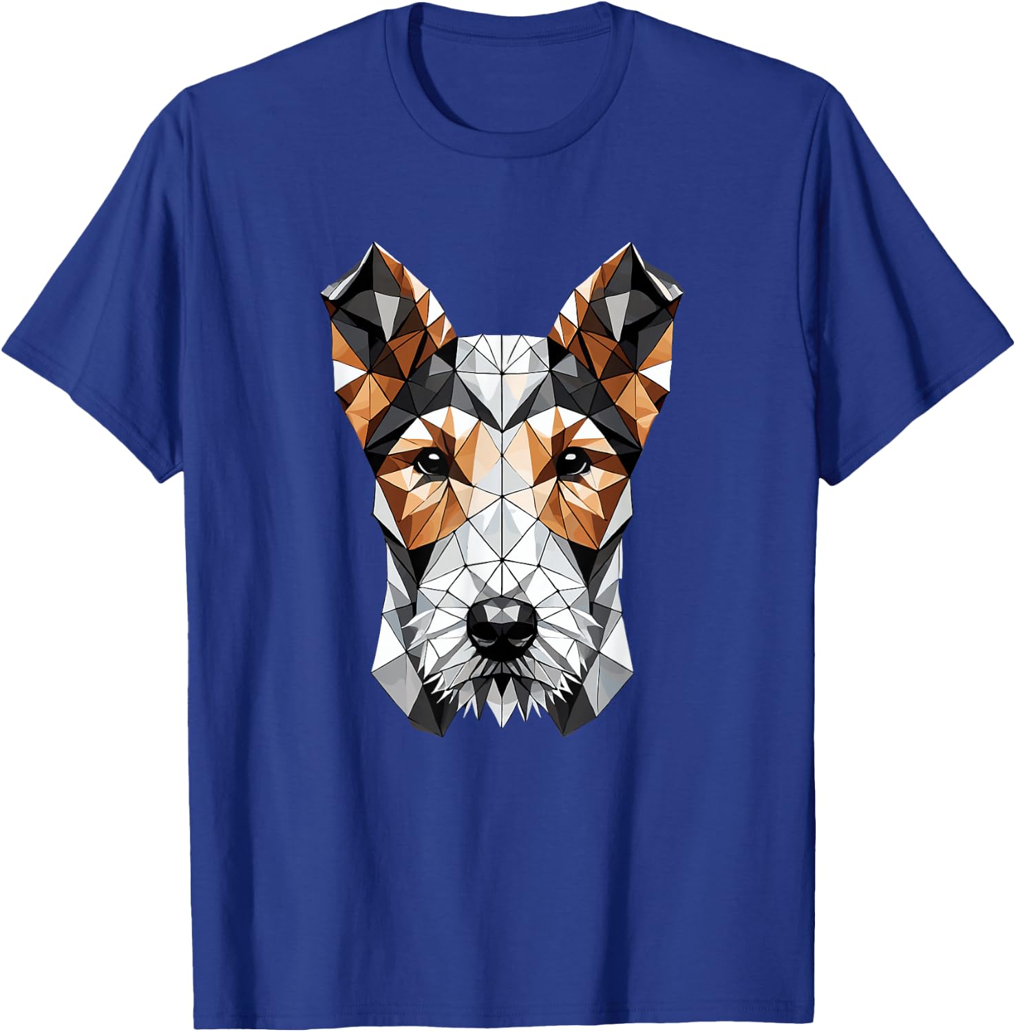 Geometric Art Wire Fox Terrier Wire Hair Fox T-Shirt - T-Shirt | Royal