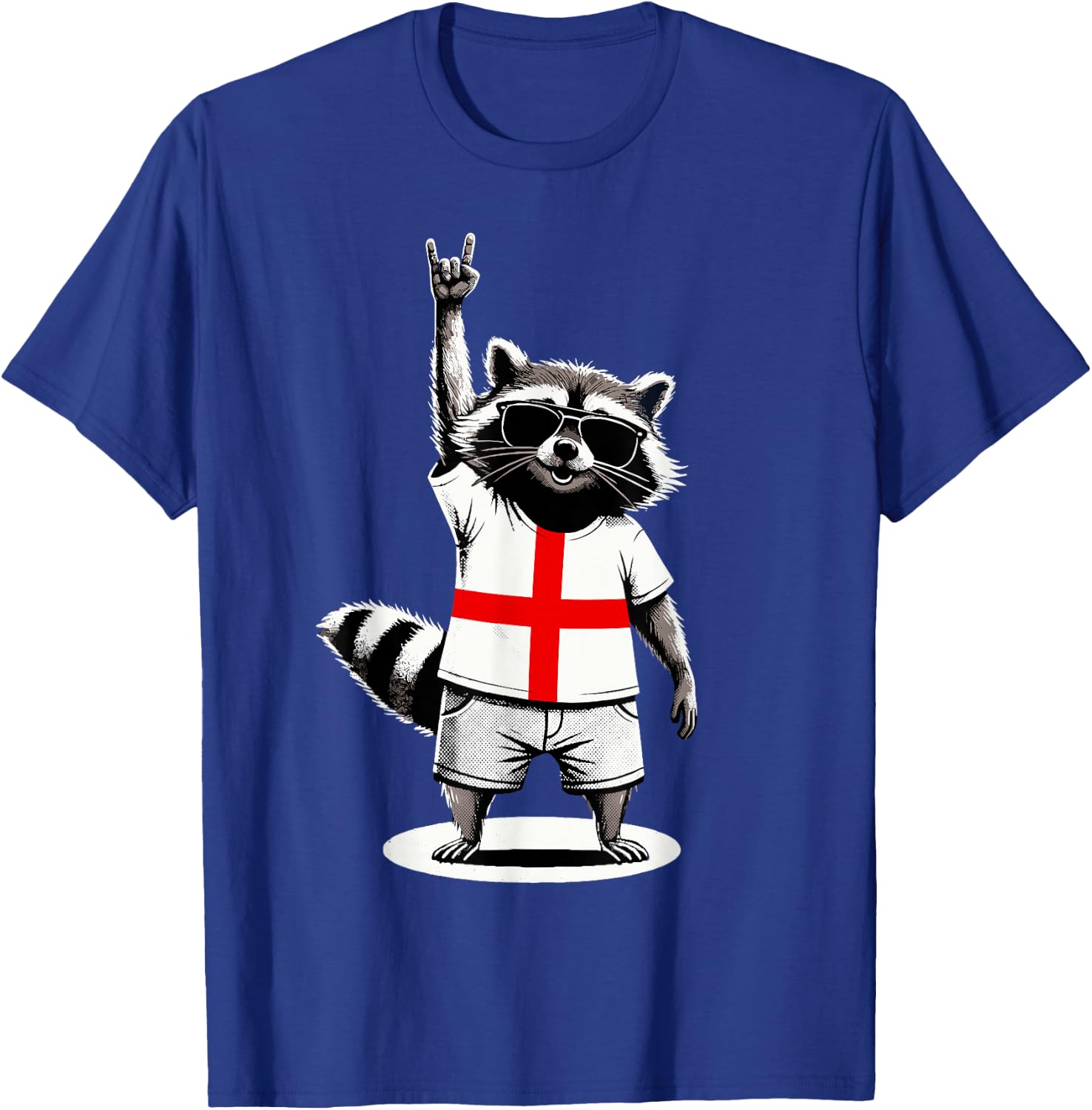 English Flag Raccoon Funny England T-Shirt - T-Shirt | Royal