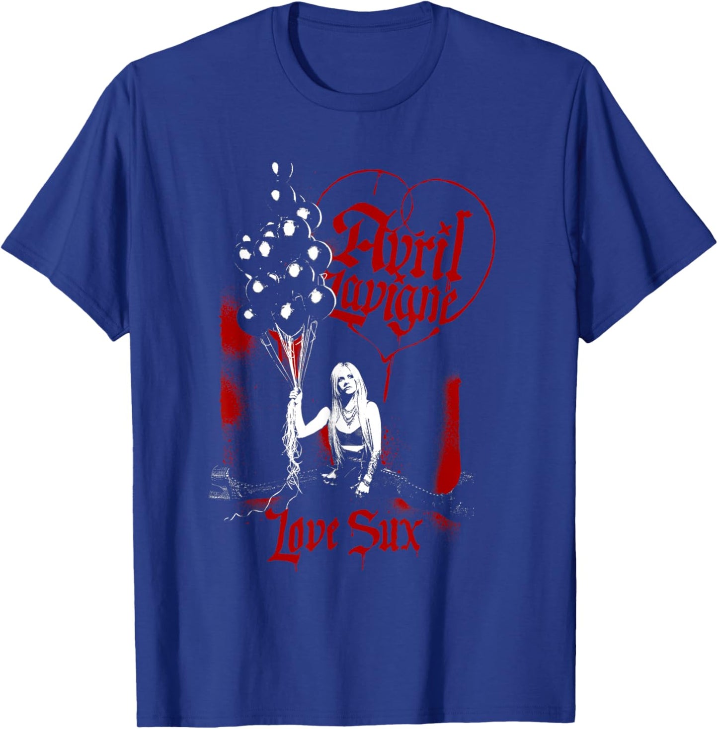 Official Avril Lavigne Love Sux Balloons , black T-Shirt - T-Shirt | Royal