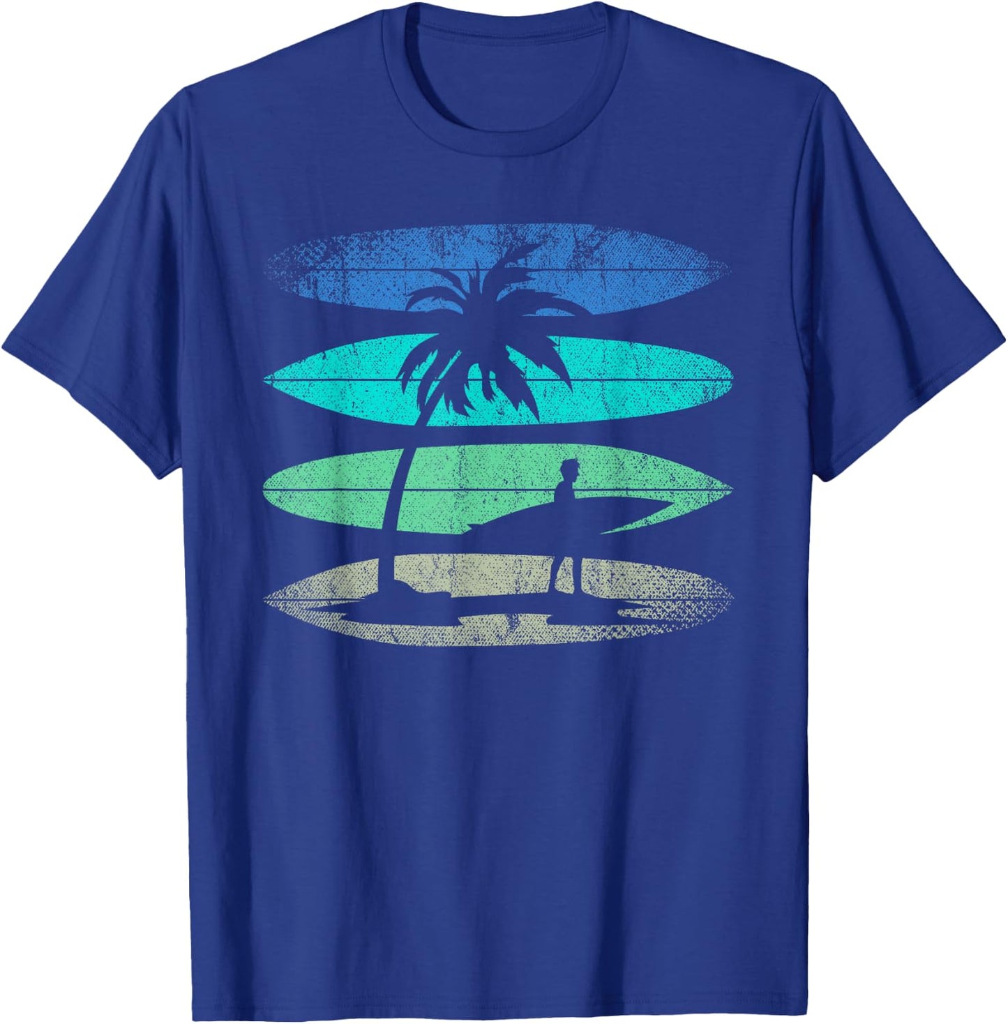 Retro Surfing Surfing Athlete Water Sports Surfer , Black T-Shirt - T-Shirt | Royal