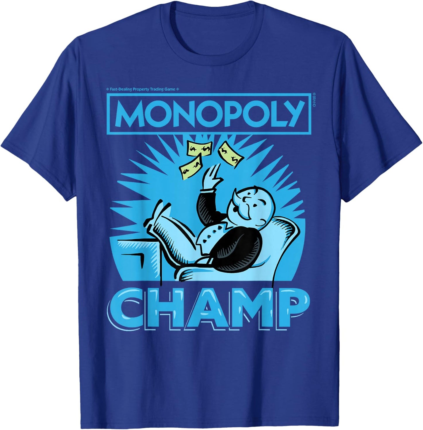 Monopoly Man Champ Money Toss Vintage Logo T-Shirt - T-Shirt | Royal