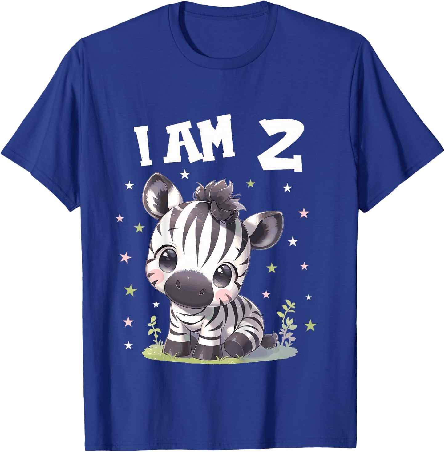 Kids 2 Years old 2 birthday Zebras Boy Girl Zebra T-Shirt - T-Shirt | Royal