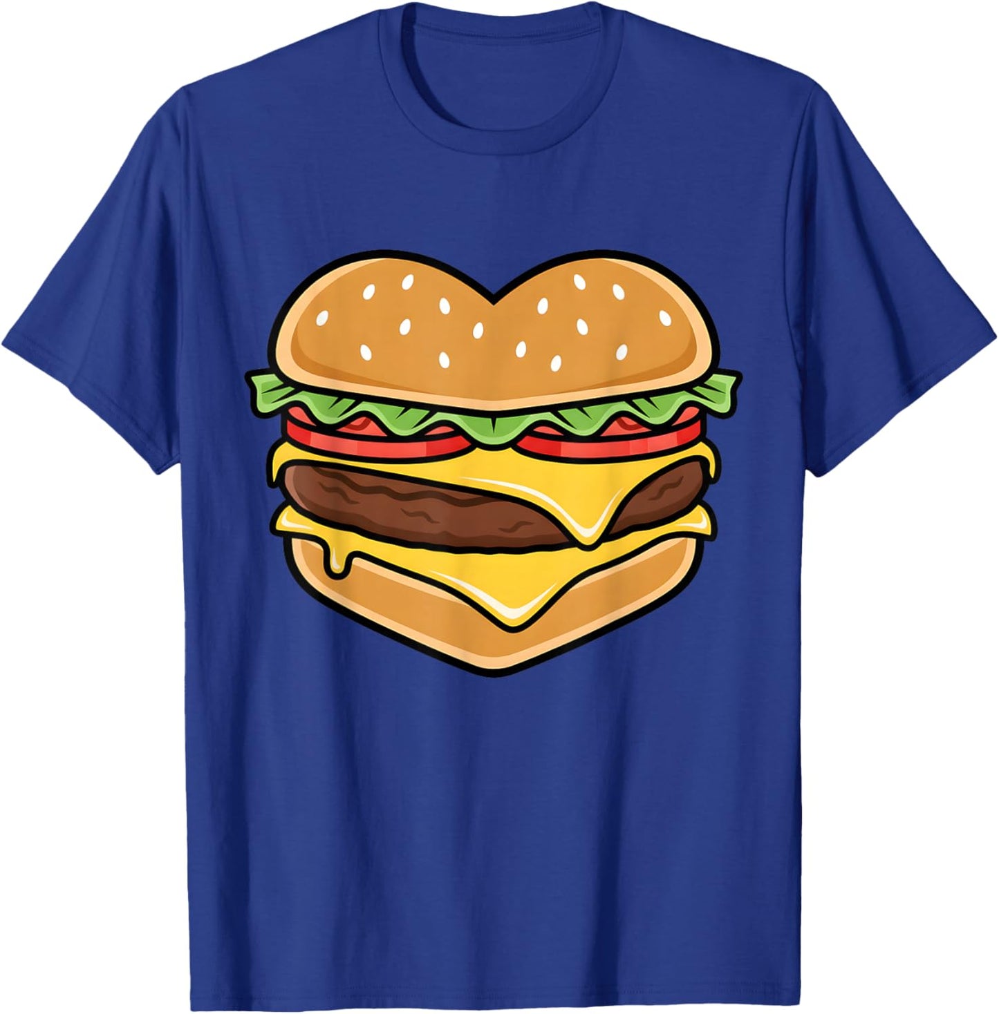 Heart Burger Valentines Funny Cute Women T-Shirt - T-Shirt | Royal