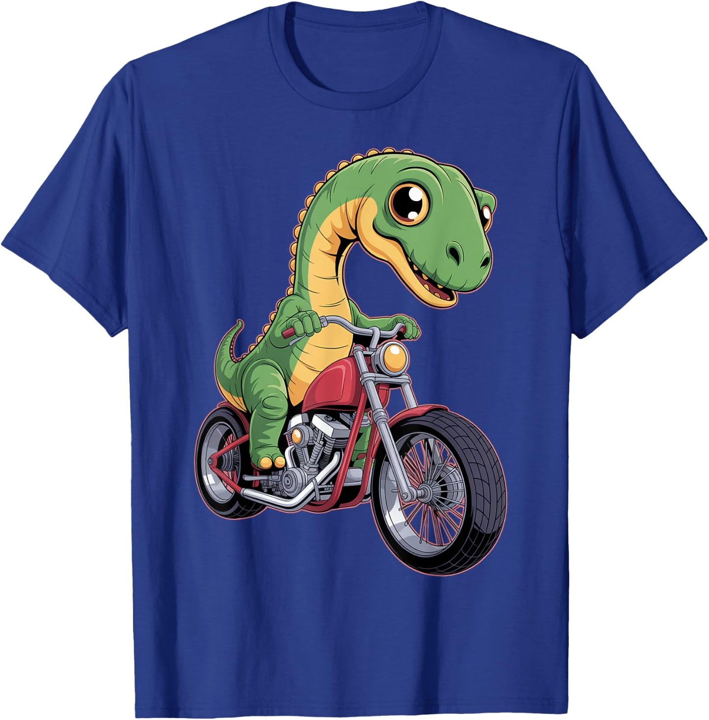Vibrant Chibi Dinosaur Rider T-Shirt - T-Shirt | Royal