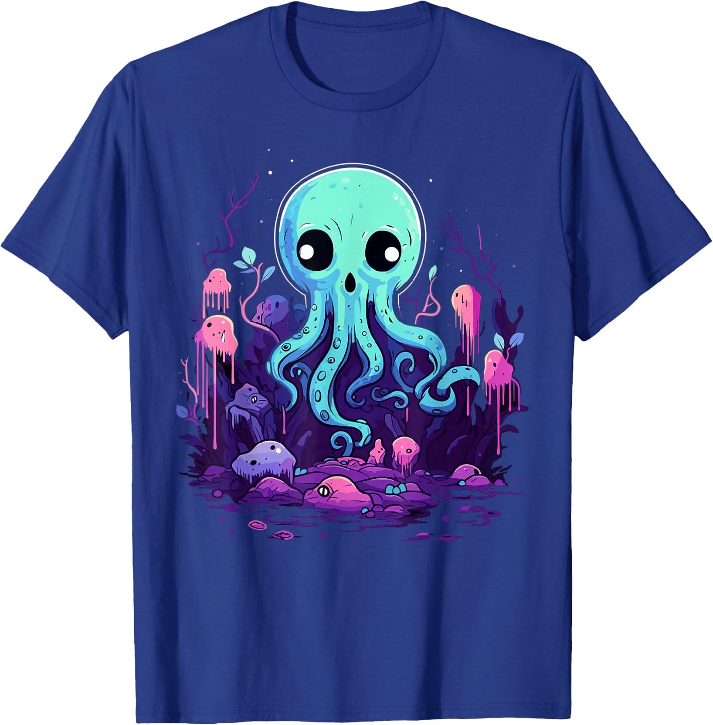 Pastel Goth Octopus Kawaii Cute Creepy Halloween Anime T-Shirt - T-Shirt | Royal