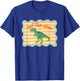Striped Out The Door Dinosaur Last Day of School Teacher T-Shirt - T-Shirt | Royal
