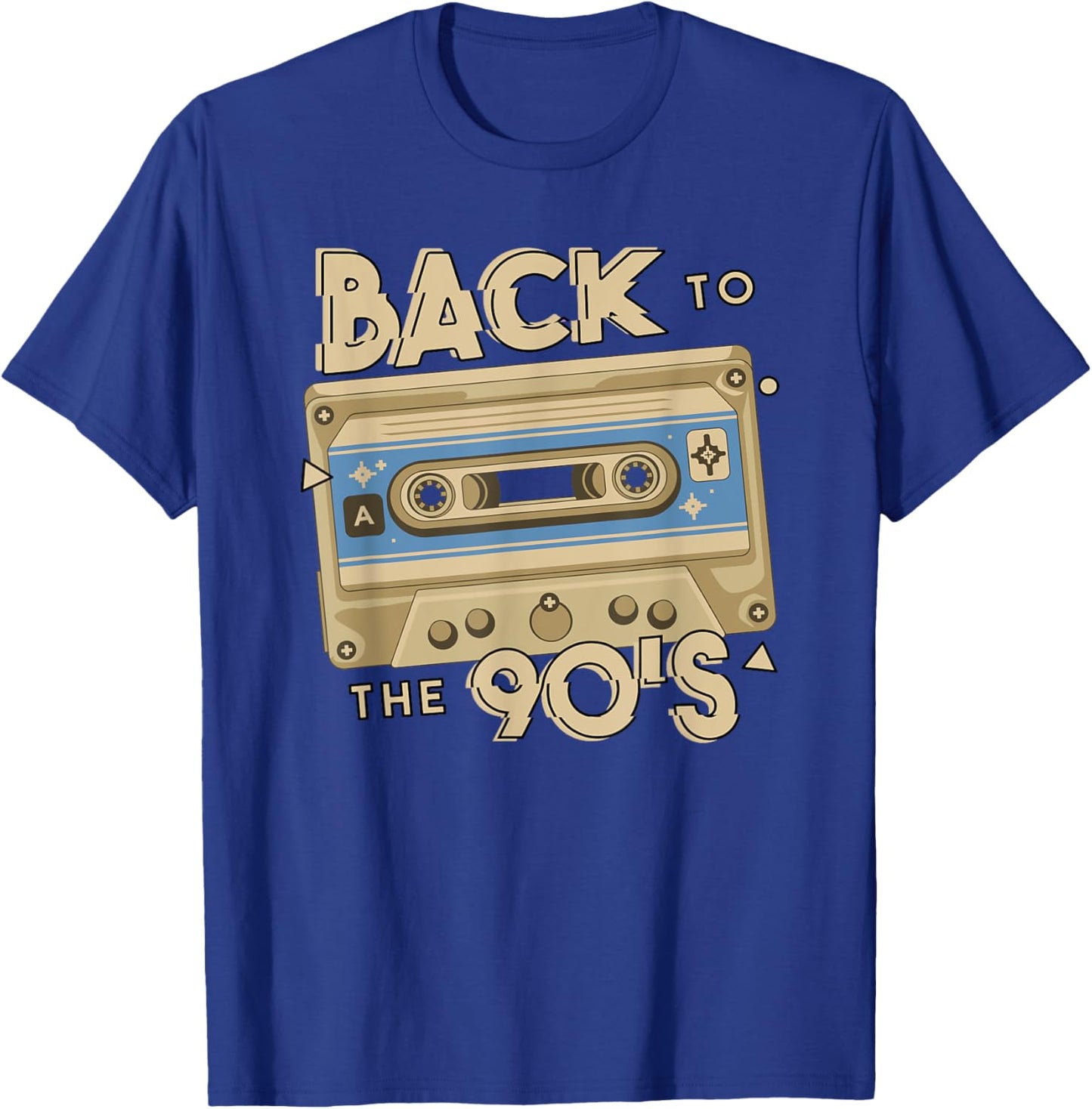 Men's Women's Kids Vintage Retro Back To 90's Graphic Design T-Shirt - T-Shirt | Royal