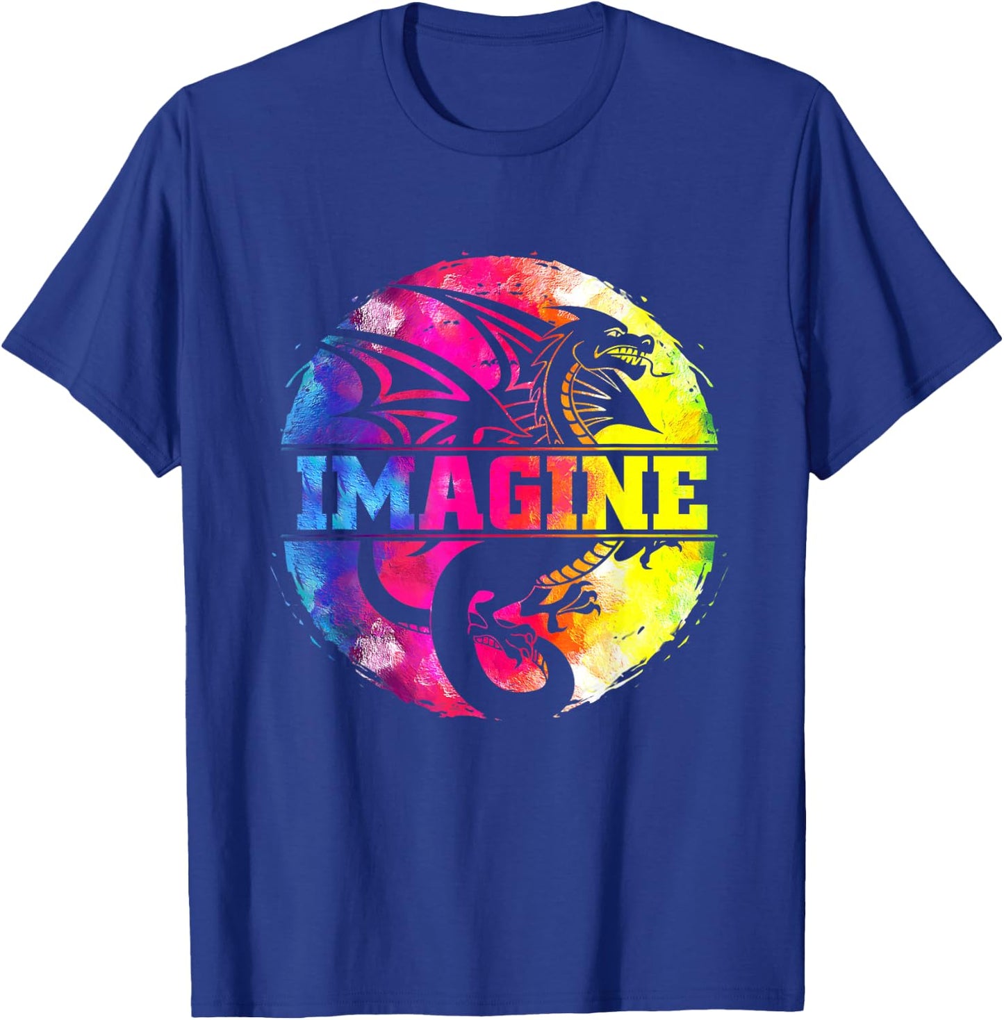 Imagine Fantasy Dragon Retro Tribal T-Shirt - T-Shirt | Royal