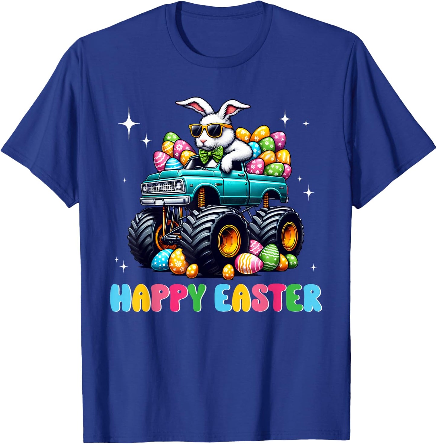 Funny Boys Happy Easter Monster Truck Easter Eggs Toddler T-Shirt - T-Shirt | Royal