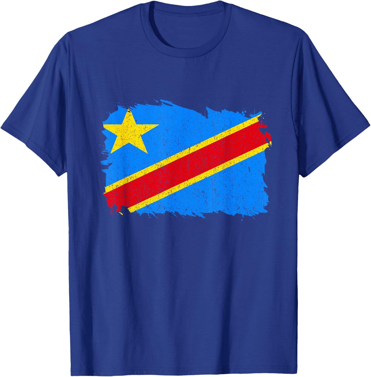 Republic Of Congo DRC Vintage Congolese Roots Congo Flag T-Shirt - T-Shirt | Royal