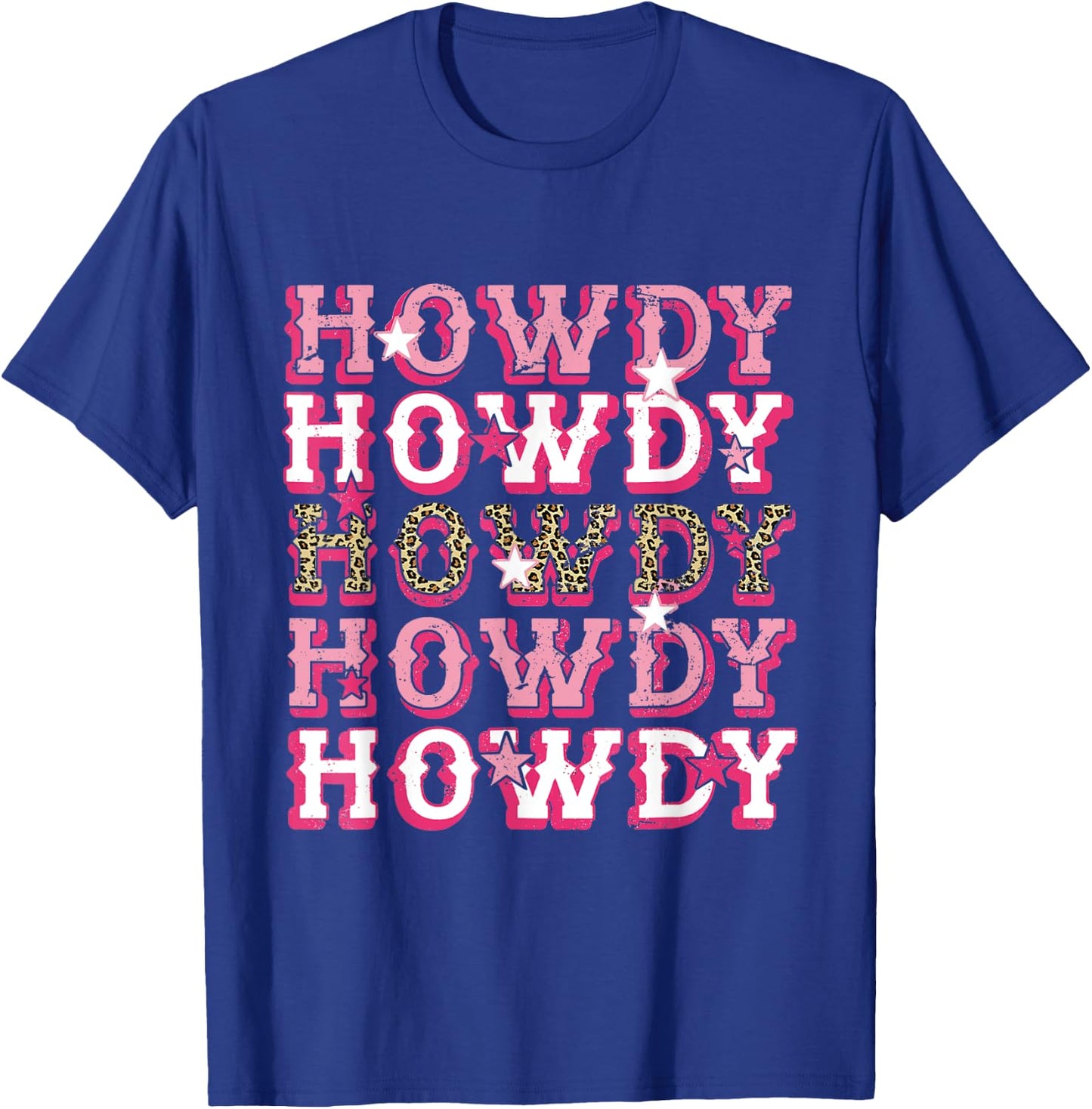 Vintage Leopard Howdy Rodeo Western Country Southern Cowgirl T-Shirt - T-Shirt | Royal