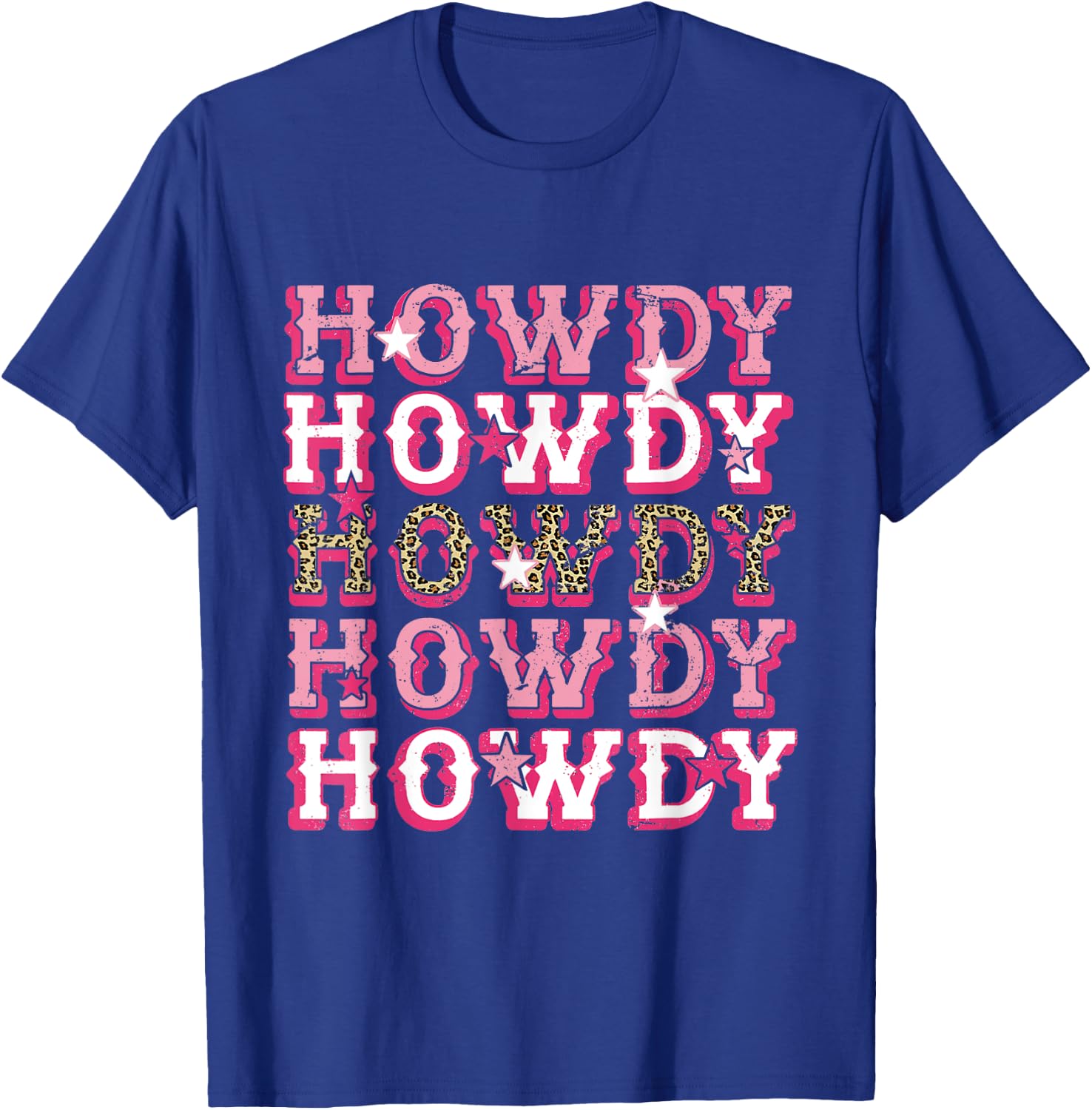 Vintage Leopard Howdy Rodeo Western Country Southern Cowgirl T-Shirt - T-Shirt | Royal