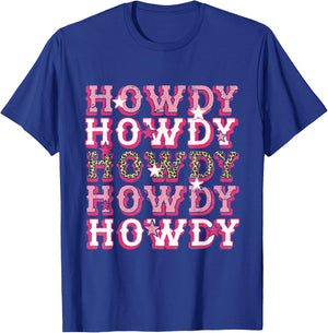 Vintage Leopard Howdy Rodeo Western Country Southern Cowgirl T-Shirt - T-Shirt | Royal
