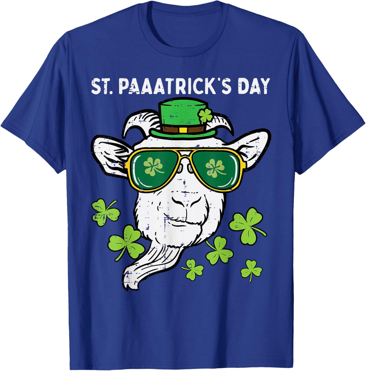 St Patricks Day Goat Head Saint Pattys Farmer Men Women Kids T-Shirt - T-Shirt | Royal