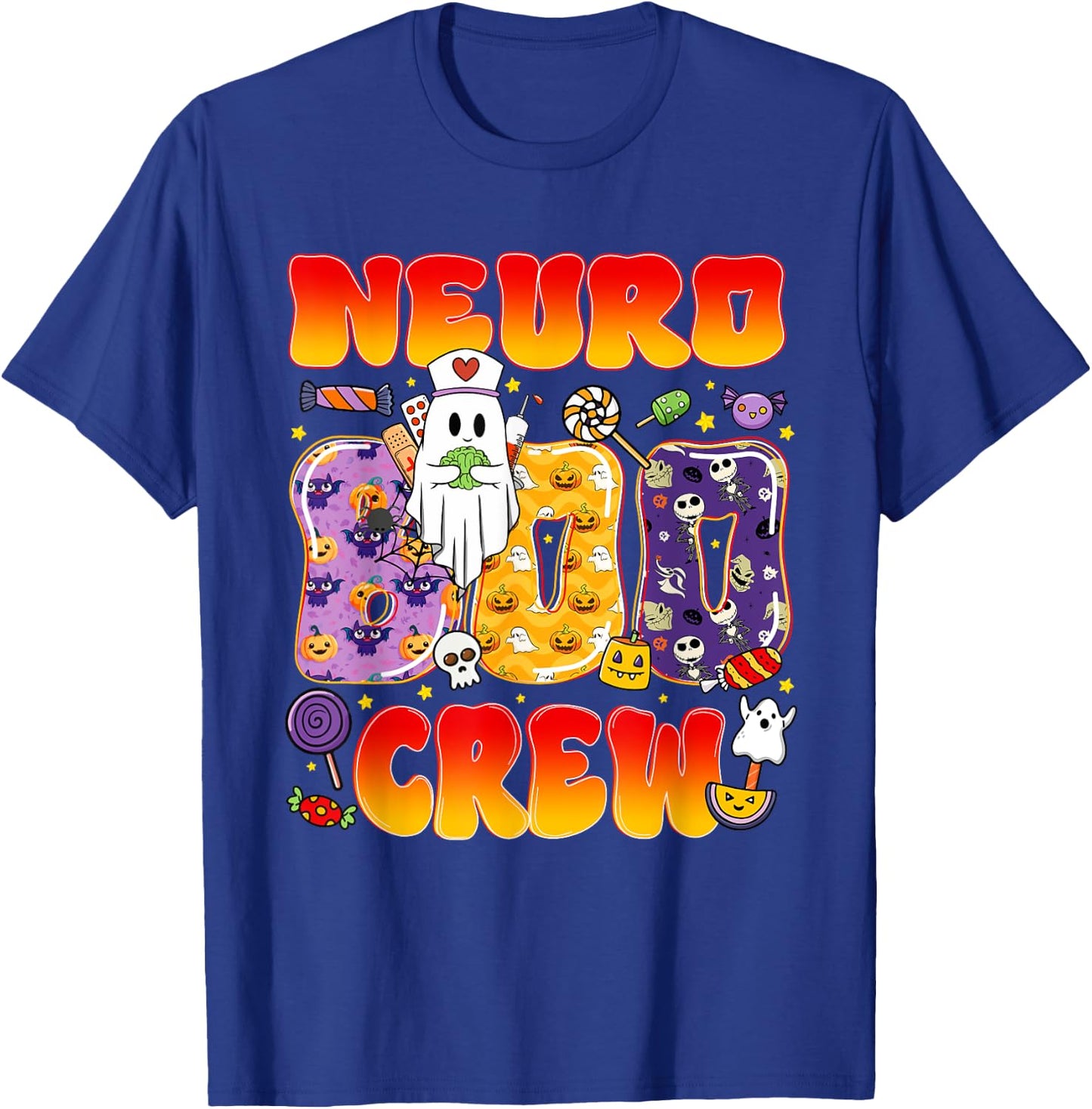 Neuro Boo Crew Neuro Nurse Funny Halloween T-Shirt - T-Shirt | Royal