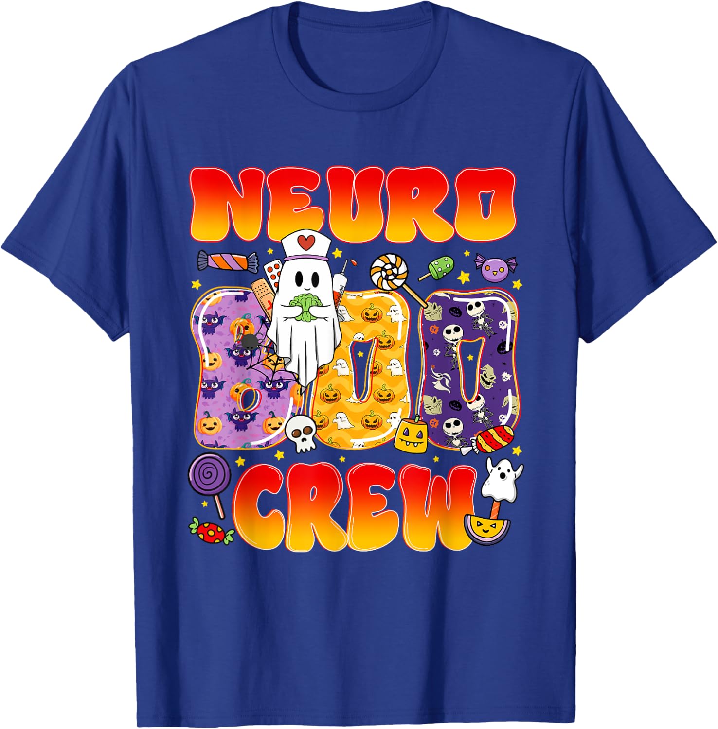 Neuro Boo Crew Neuro Nurse Funny Halloween T-Shirt - T-Shirt | Royal