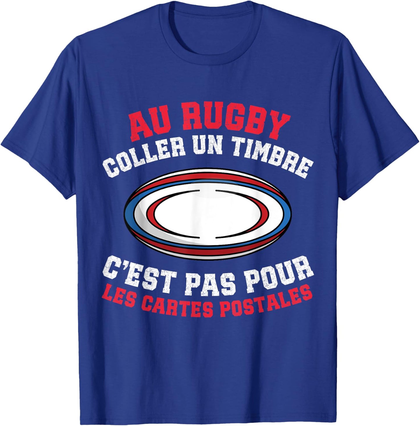 At Rugby Paste A Stamp No Postcard Rugby Player , Black, S T-Shirt - T-Shirt | Royal