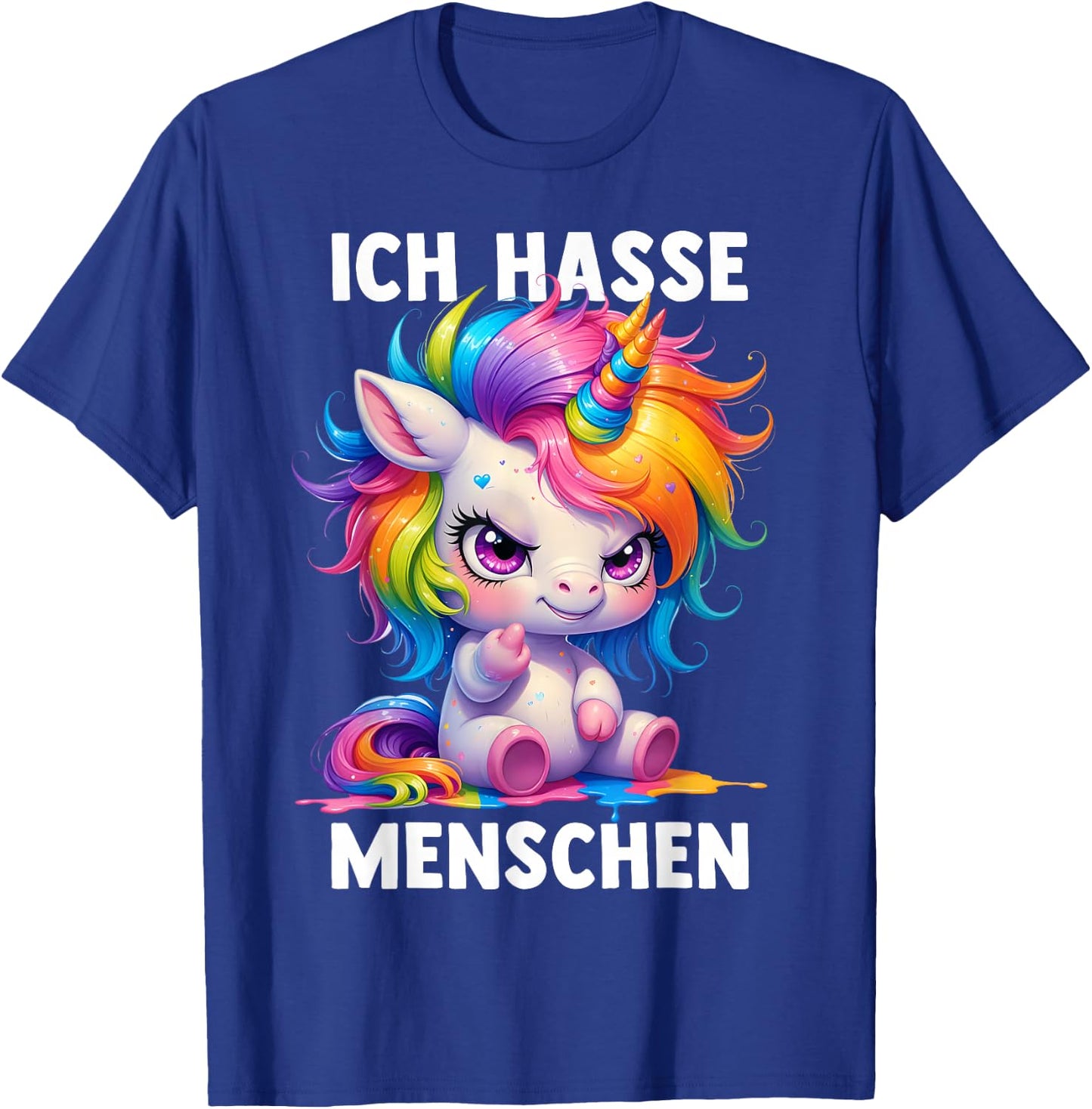 Misantroph with German Text "Ich Hasse Menschen" (German Language), black T-Shirt - T-Shirt | Royal