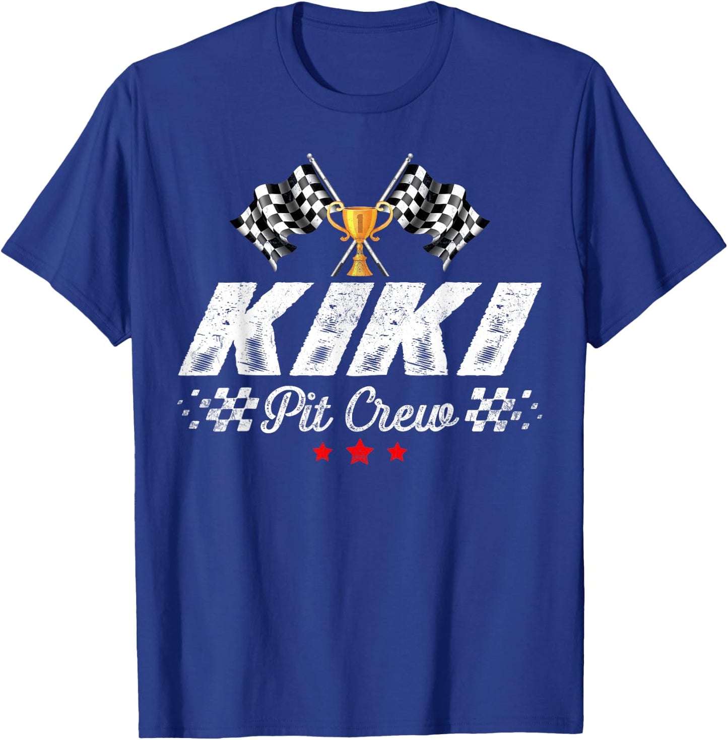 Kiki Pit Crew Race Car Racing Birthday Party Matching T-Shirt - T-Shirt | Royal